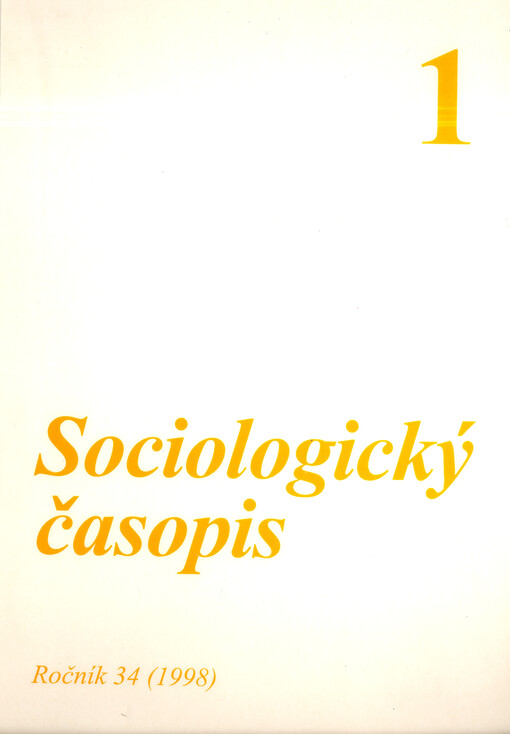 Sociologický časopis = Czech sociological review = Revue de sociologie = Sociological review = Sociologičeskij žurnal = Sociologische Zeitschrift
