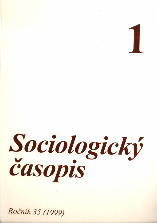 Sociologický časopis = Czech sociological review = Revue de sociologie = Sociological review = Sociologičeskij žurnal = Sociologische Zeitschrift