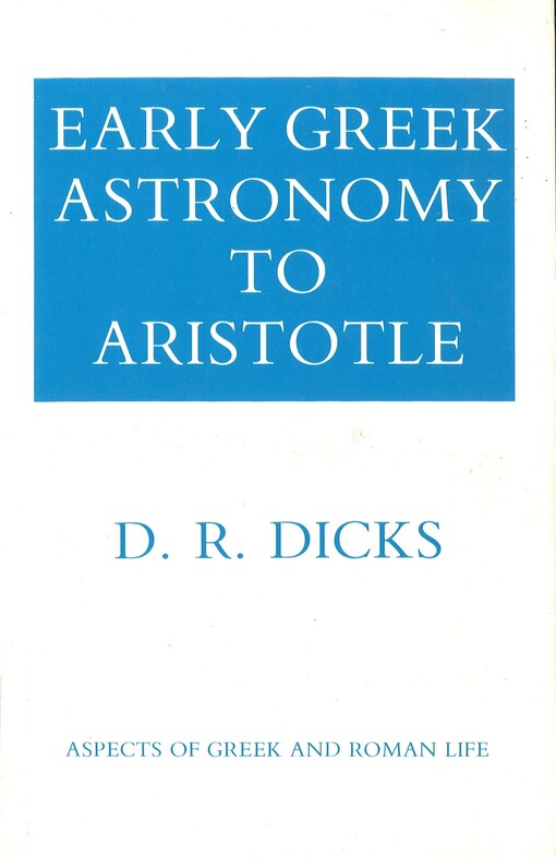 Early Greek astronomy to Aristotle