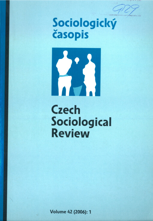 Sociologický časopis = Czech sociological review = Revue de sociologie = Sociological review = Sociologičeskij žurnal = Sociologische Zeitschrift