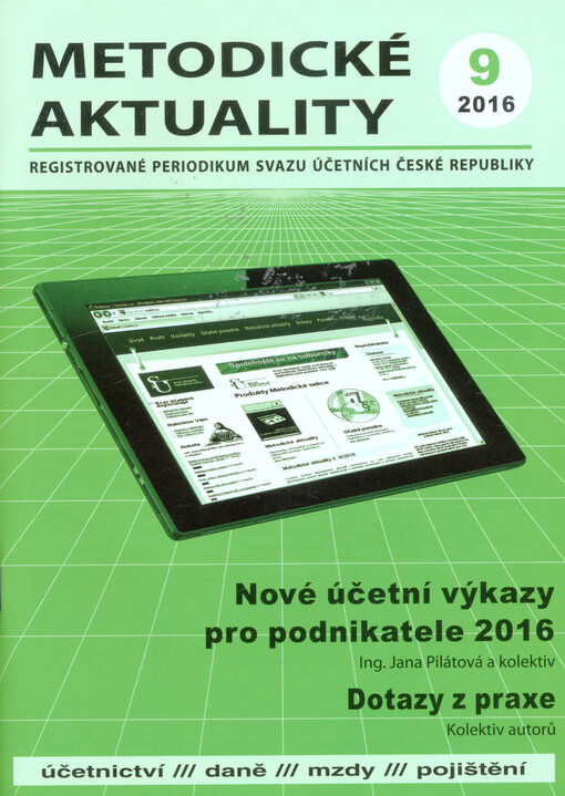 Nové účetní výkazy pro podnikatele 2016