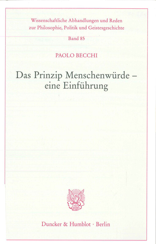 Das Prinzip Menschenwürde - eine Einführung