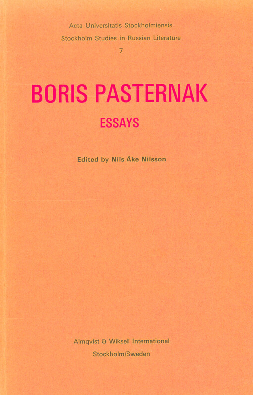Boris Pasternak : essays