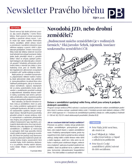 Newsletter Pravého břehu