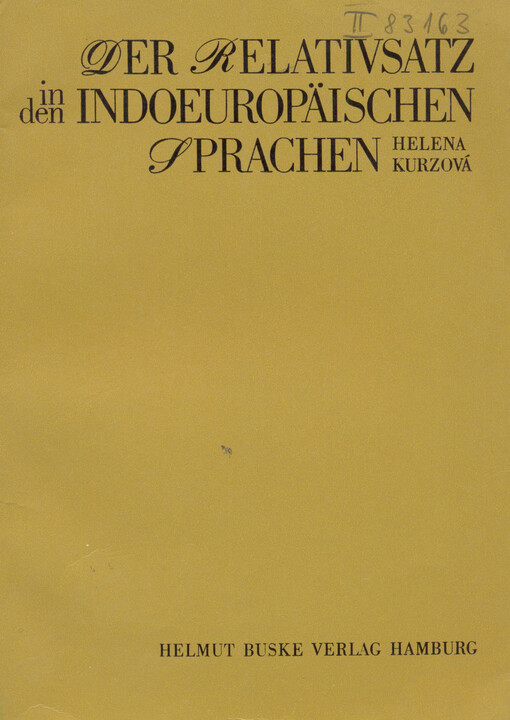 Der Relativsatz in den indoeuropäischen Sprachen