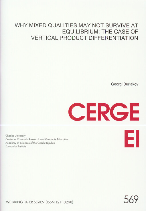 Why mixed qualities may not survive at equilibrium: the case of vertical product differentiation