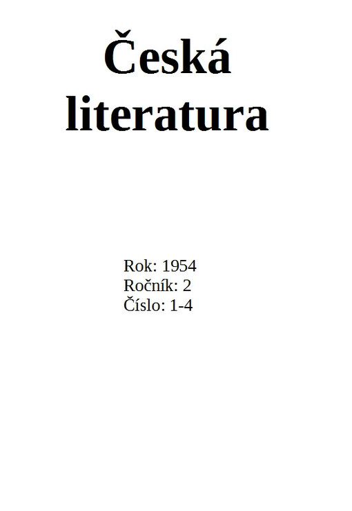 Česká literatura : časopis pro literární vědu