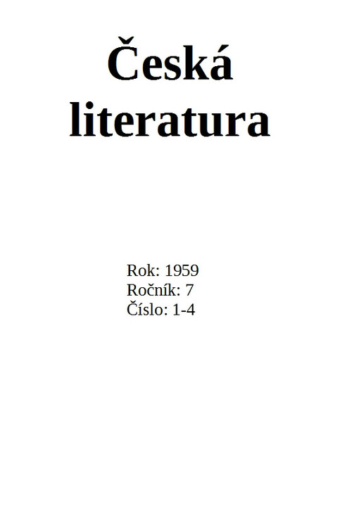 Česká literatura : časopis pro literární vědu