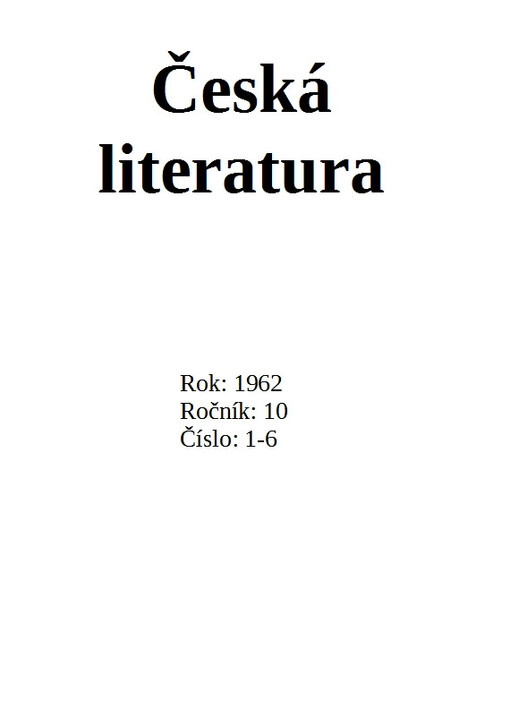 Česká literatura : časopis pro literární vědu