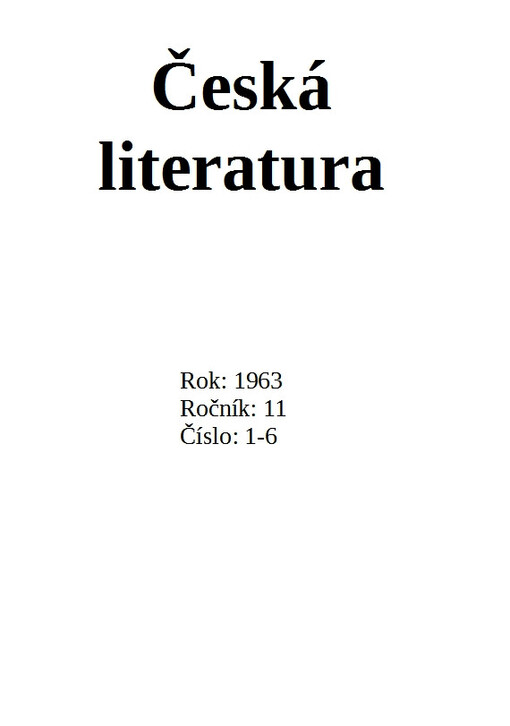 Česká literatura : časopis pro literární vědu
