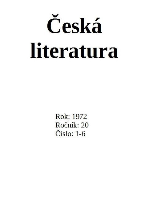 Česká literatura : časopis pro literární vědu