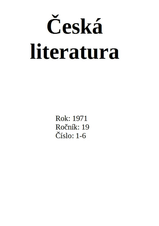 Česká literatura : časopis pro literární vědu