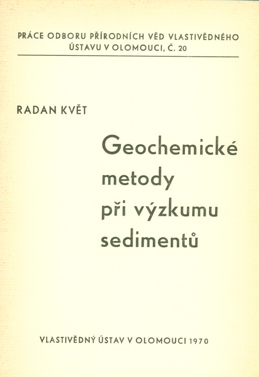 Geochemické metody při výzkumu sedimentů