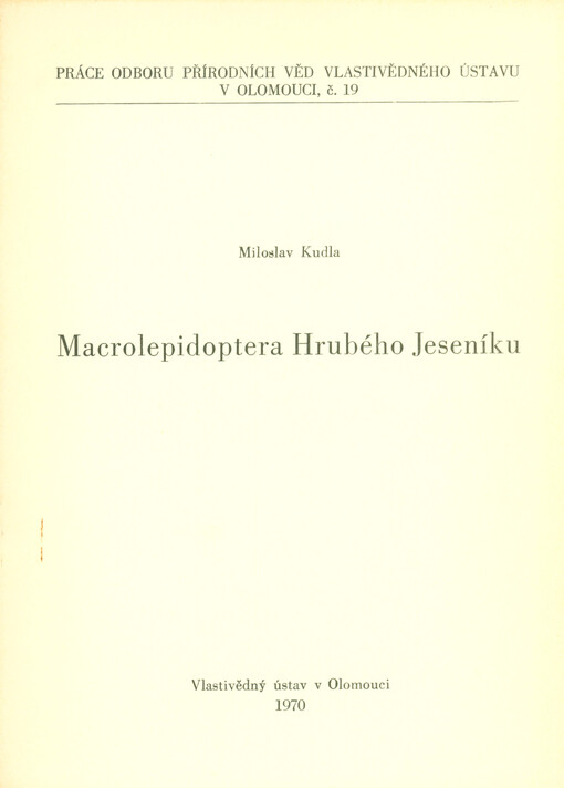 Macrolepidoptera Hrubého Jeseníku