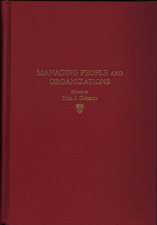 Managing people and organizations