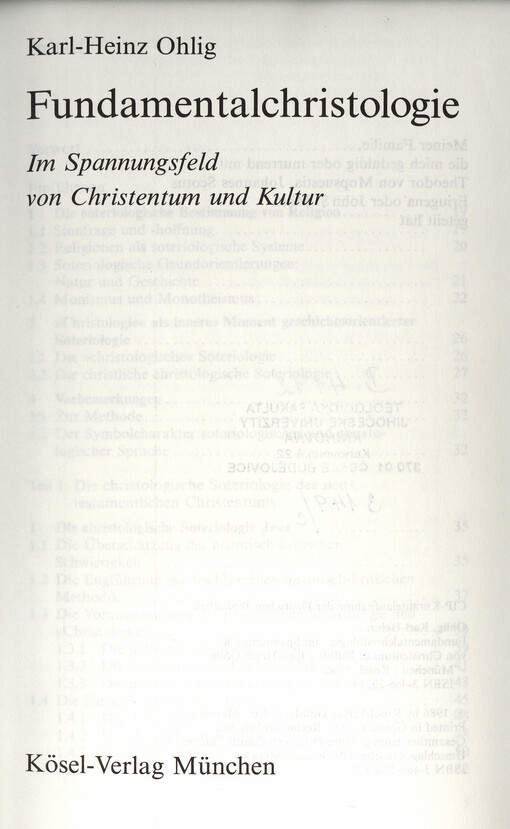 Fundamentalchristologie :im Spannungsfeld von Christentum und Kultur