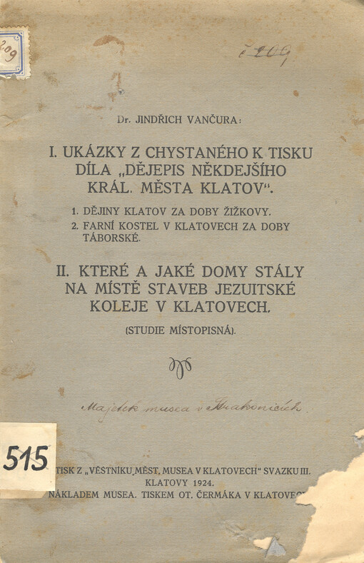 Ukázky z chystaného k tisku díla 