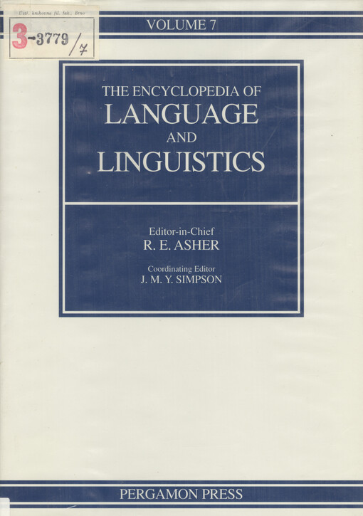 The encyclopedia of language and linguistics. Volume 5, MAA-OXF