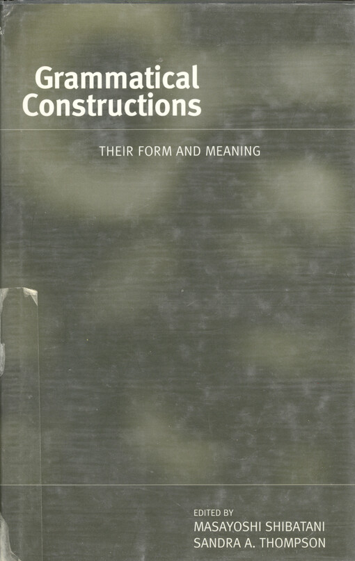 Grammatical constructions : their form and meaning