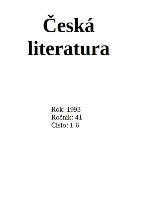 Česká literatura : časopis pro literární vědu