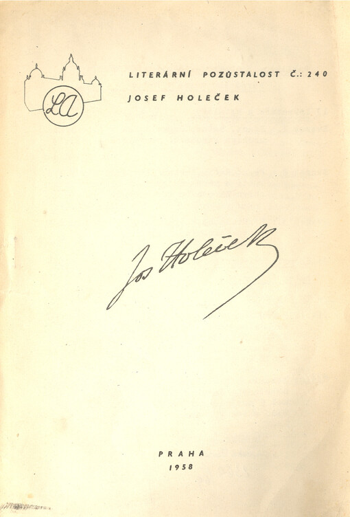 Literární pozůstalost Josefa Holečka
