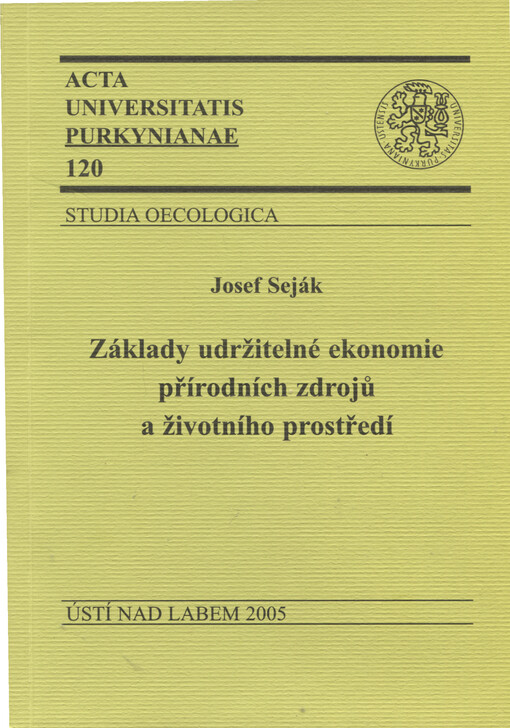 Základy udržitelné ekonomie přírodních zdrojů a životního prostředí