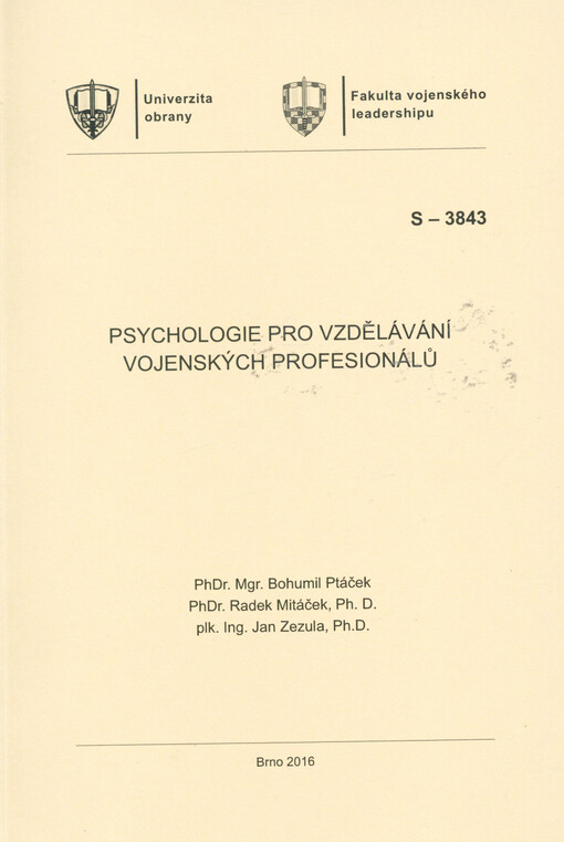 Psychologie pro vzdělávání vojenských profesionálů