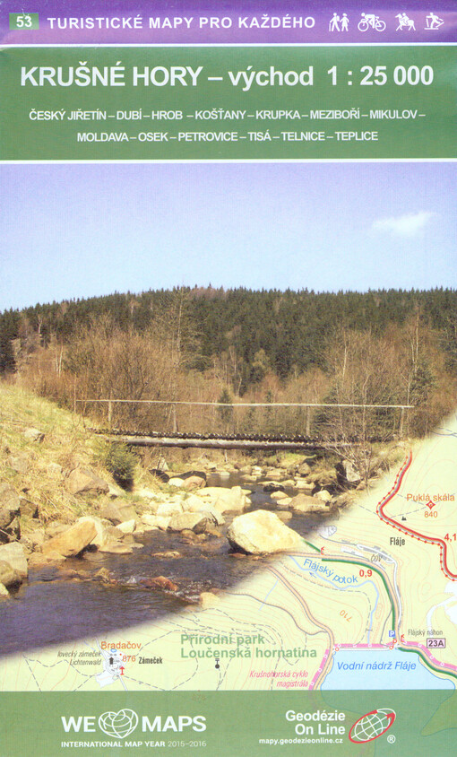 Krušné hory - východ = Erzgebirge - Ost : Český Jiřetín, Dubí, Hrob, Košťany, Krupka, Meziboří, Mikulov, Moldava, Osek, Petrovice, Tisá, Telnice, Teplice : turistická, cykloturistická a lyžařská mapa 1:25 000