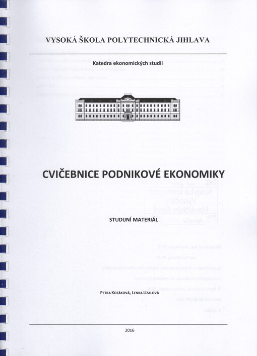 Cvičebnice podnikové ekonomiky : studijní materiál