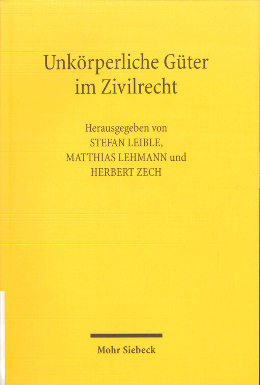 Unkörperliche Güter im Zivilrecht