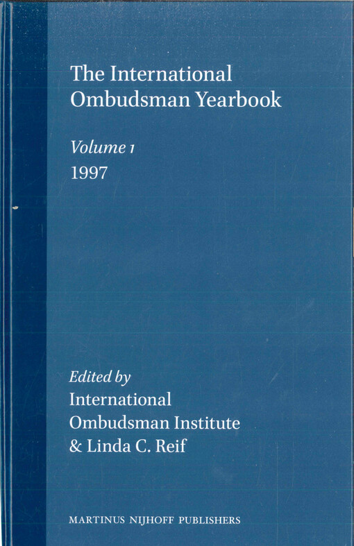 The international ombudsman yearbook. Volume 1, 1997