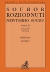 Soubor rozhodnutí Nejvyššího soudu. Svazek 26