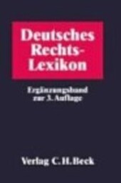 Deutsches Rechts-Lexikon : Ergänzungsband