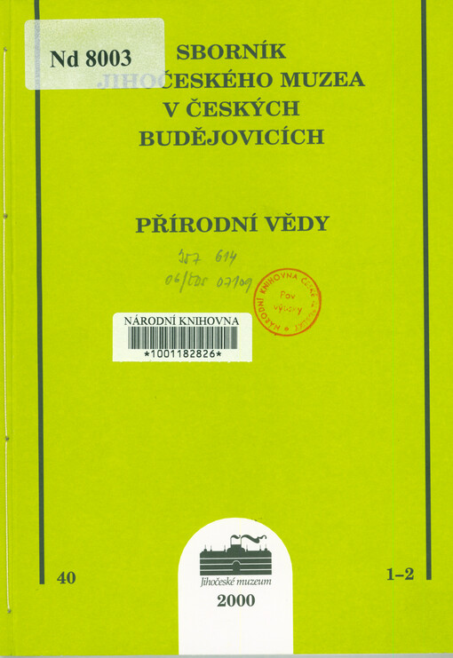 Sborník Jihočeského muzea v Českých Budějovicích. Přírodní vědy