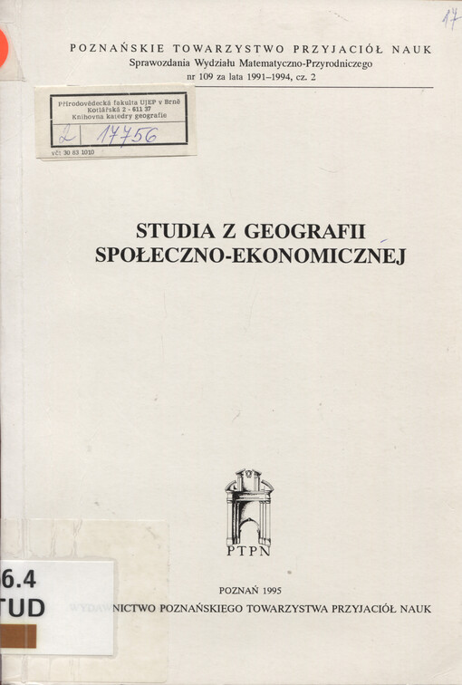 Studia z geografii spoleczno-ekonomicznej.
