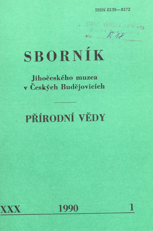 Sborník Jihočeského muzea v Českých Budějovicích. Přírodní vědy