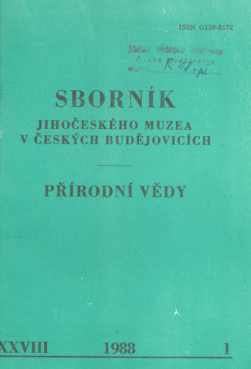Sborník Jihočeského muzea v Českých Budějovicích. Přírodní vědy