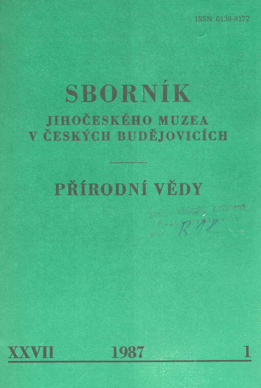 Sborník Jihočeského muzea v Českých Budějovicích. Přírodní vědy