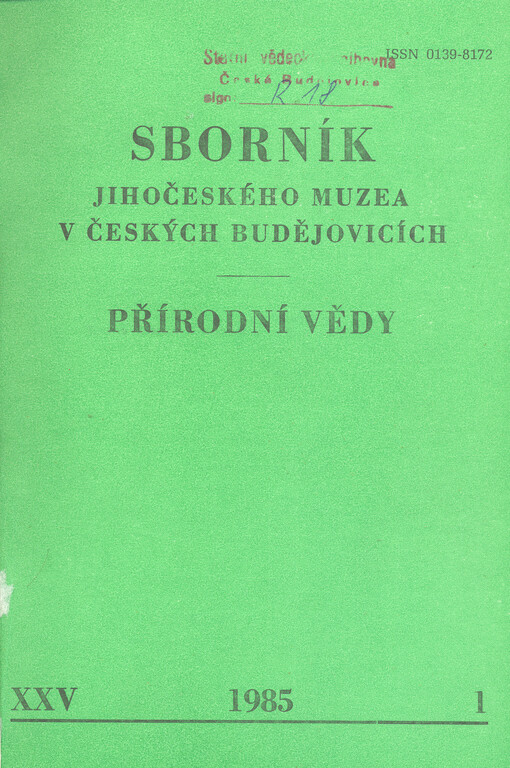 Sborník Jihočeského muzea v Českých Budějovicích. Přírodní vědy