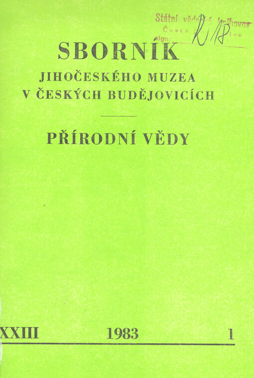 Sborník Jihočeského muzea v Českých Budějovicích. Přírodní vědy