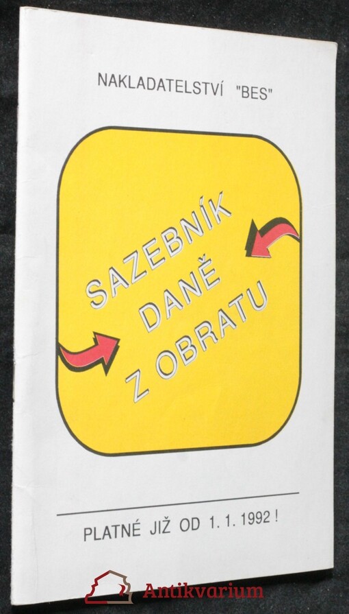 Sazebník daně z obratu: Platný od 1. ledna 1992