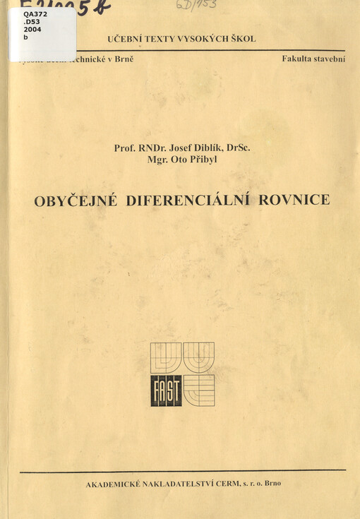 Obyčejné diferenciální rovnice