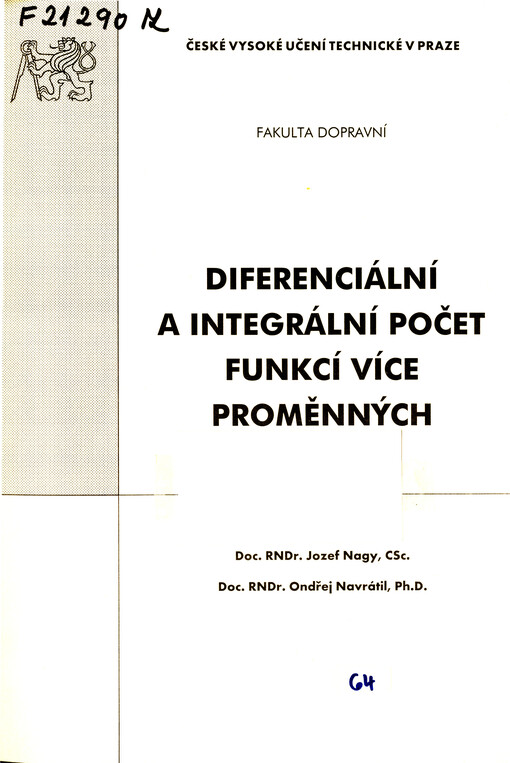 Diferenciální a integrální počet funkcí více proměnných