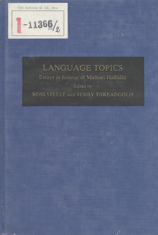 Language topics : essays in honour of Michael Halliday. Volume II