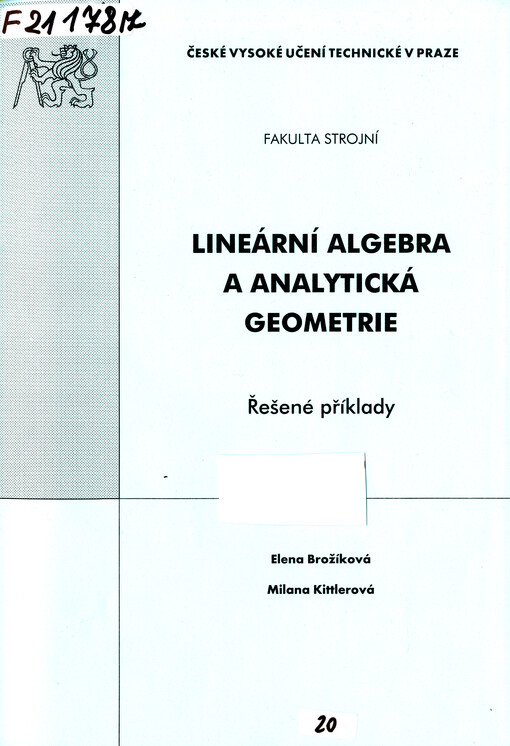 Lineární algebra a analytická geometrie: řešené příklady