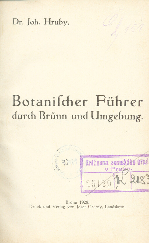 Botanischer Führer durch Brünn und Umgebung