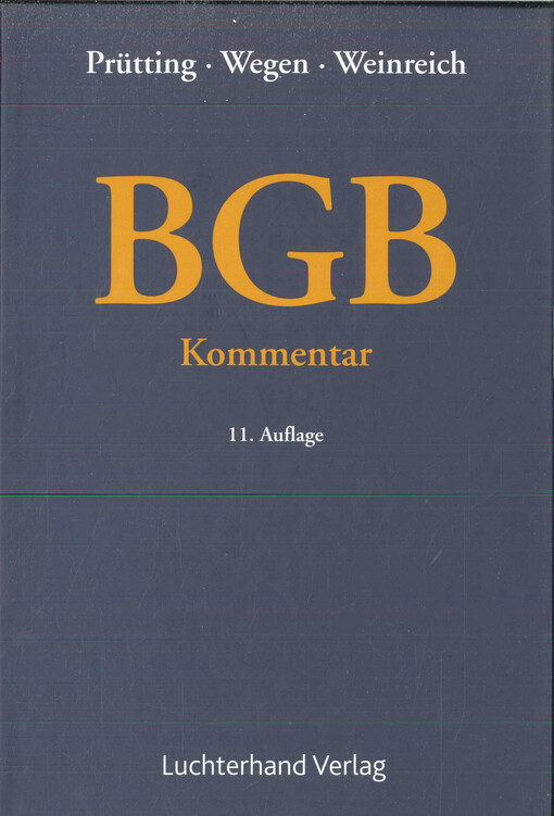 Bürgerliches Gesetzbuch : Kommentar