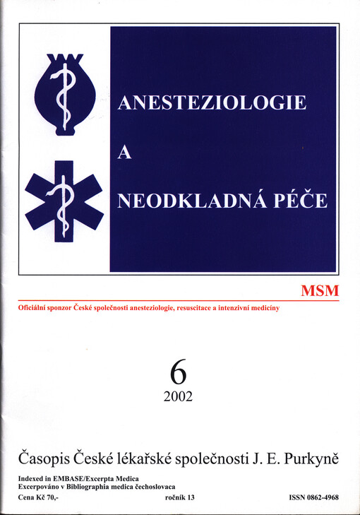 Anesteziologie a neodkladná péče