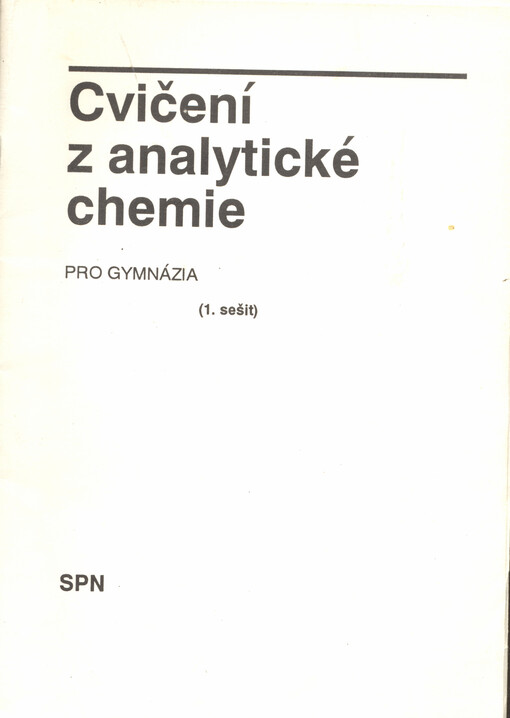 Cvičení z analytické chemie pro gymnázia