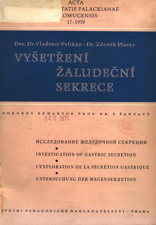 Vyšetření žaludeční sekrece